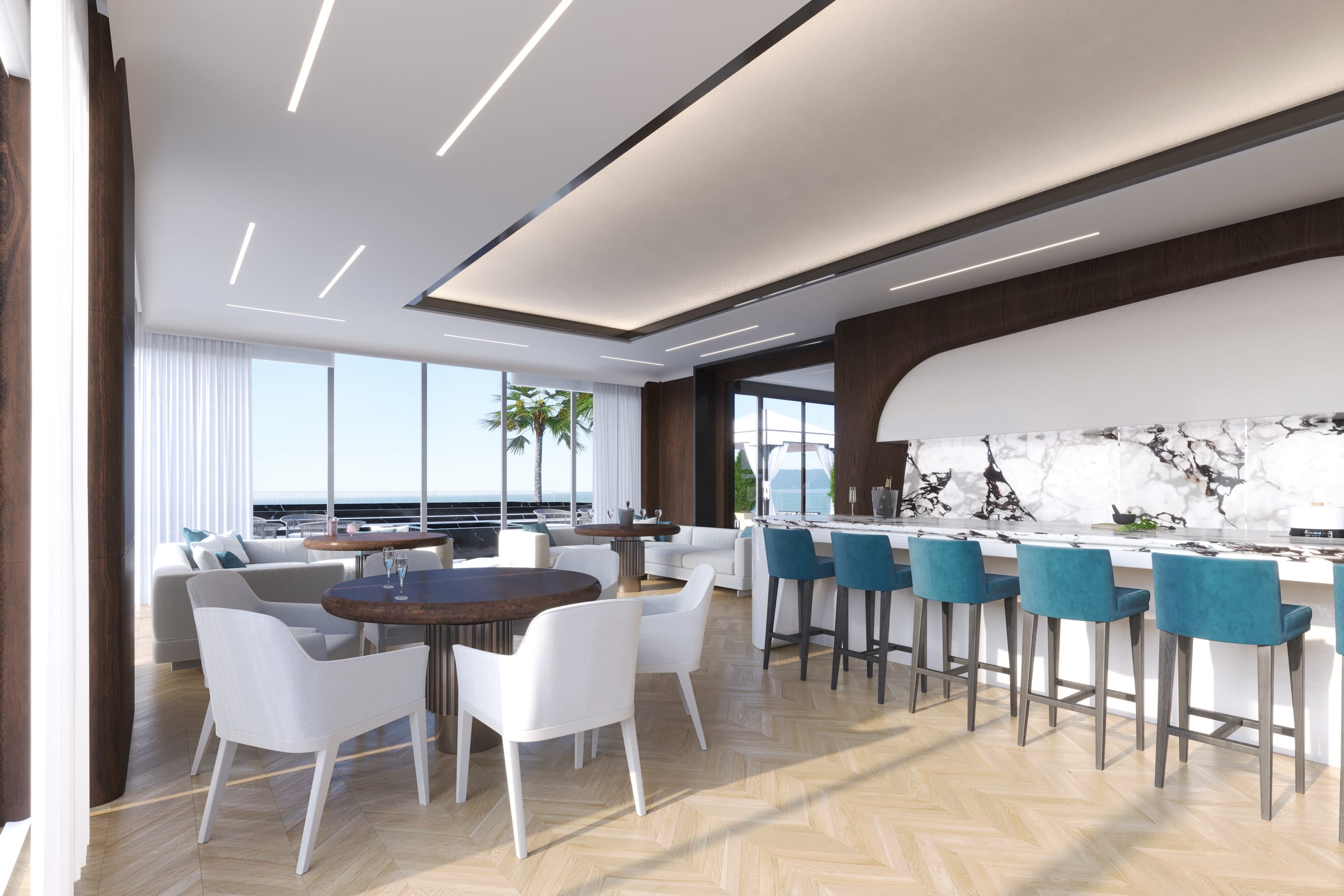 Espaço gourmet náutico do Grand Luxury Residences